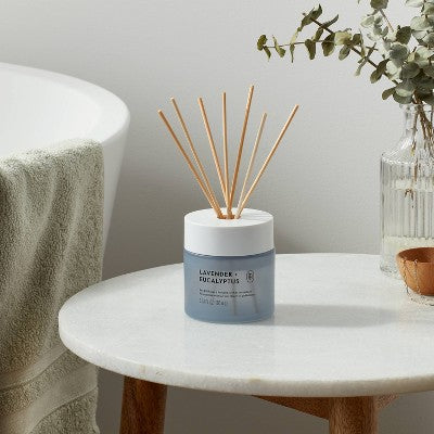 Glass Reed Diffuser Lavender and Eucalyptus 3.38 fl oz - Threshold
