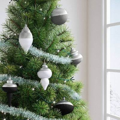 6ct Christmas Semi Flocking Semi Shiny Gray/Black - Wondershop