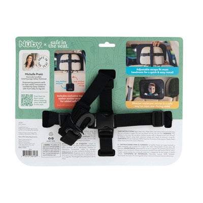Nuby x Safe in the Seat Soft Fabric Backseat Baby View Mirror