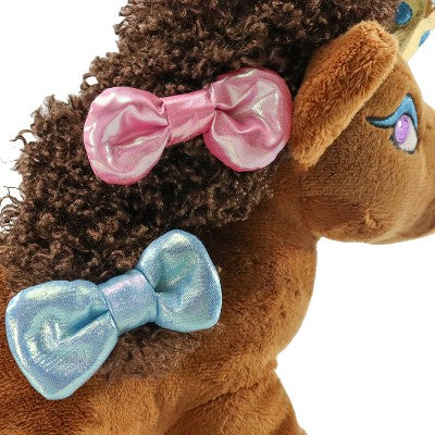 Animal Adventure 4.5'' Afro Unicorn Laying Unicorns Plush Brown