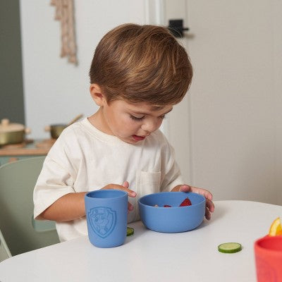 Lalo PAW Patrol 3pc Toddler Mealtime Set Silicone Plate, Bowl, and Cup - Chase