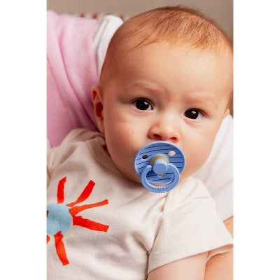 Bibs Studio Collection Colour Stripe Latex Pacifier 6-18 Months - Pink Sky Blue Mix - 2pk: Rubber, Air Vents