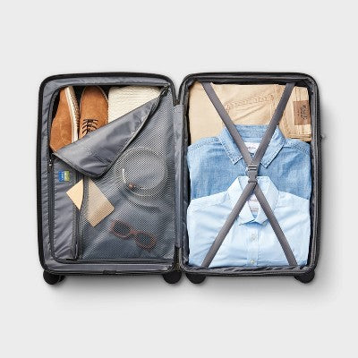 Hardside Medium Checked Spinner Suitcase - Open Story?Black (LOCAL PICKUP ONLY)