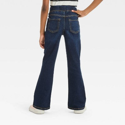 Girls' Mid-Rise Pull-On Flare Jeans -Cat & Jack Dark Wash 10 Slim