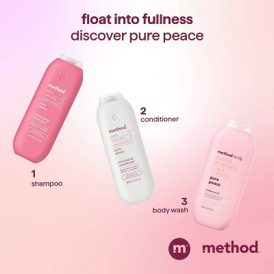 Method Pure Peace Volumizing Conditioner Sulfate & Silicone Free: Liquid Hair Care, All Types, Peony Scent, 13.5 fl oz