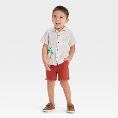 Toddler Boys' T-Shirt - Cat & Jack Cream 3T