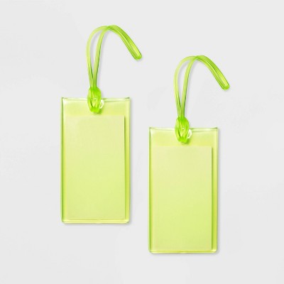 2pk Jelly Luggage Tag Lime Green - Open Story
