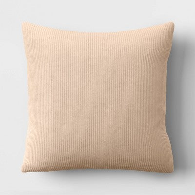The Corduroy Collection Square Corduroy Toss Throw Pillow Cream - Room Essentials