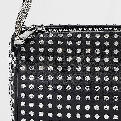 Mini Embellished Boxy Barrel Bag - A New Day Black