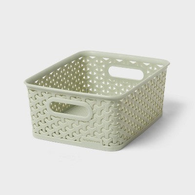 Y-Weave Small Decorative Storage Basket Green - Brightroom