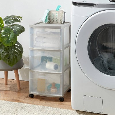 3 Drawer Medium Cart Spaceship Gray - Brightroom (LOCAL PICKUP ONLY)