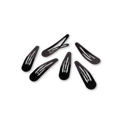 TELETIES Seamless Snap Hair Clips - Black - 6pc
