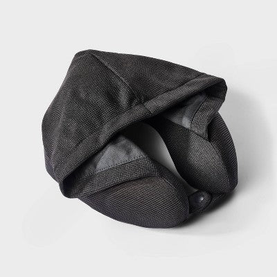 Travel Hoodie Neck Pillow Black - Open Story?