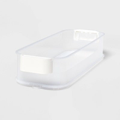 Click in Place 3qt Shallow Slim Bin White - Brightroom