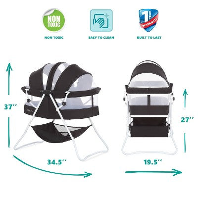 Dream On Me Karley Bassinet - Black (LOCAL PICKUP ONLY)