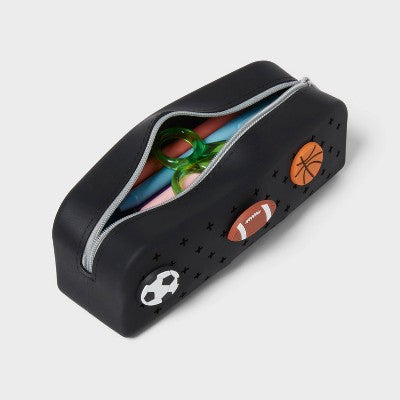 Silicone Charm Pencil Pouch Black - up&up