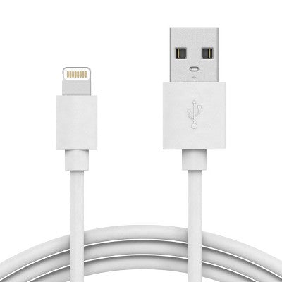Just Wireless 4' TPU Lightning to USB-A Cable - White