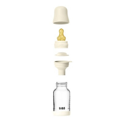 Bibs Glass Baby Bottle Set with Latex Nipple - 4 fl oz/2pk