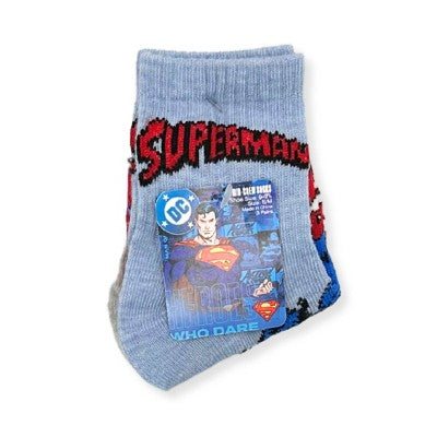 Boys' Warner Bros. Crew Superman Socks - Light Blue Denim M/L