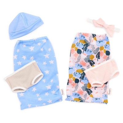 LullaBaby 13" Floral Star Sleep Sacks Twin Dolls Set