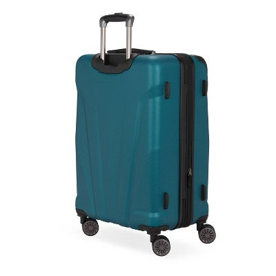 SWISSGEAR Cascade Hardside Medium Checked Suitcase - Teal: 8-Wheel, Adjustable Handle