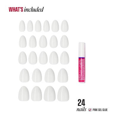 KISS Nails Salon Press-On Fake Nails - Short Almond - In The Air - 25ct