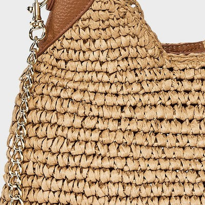 Straw Mini Slouchy Shoulder Bag - Universal Thread Natural