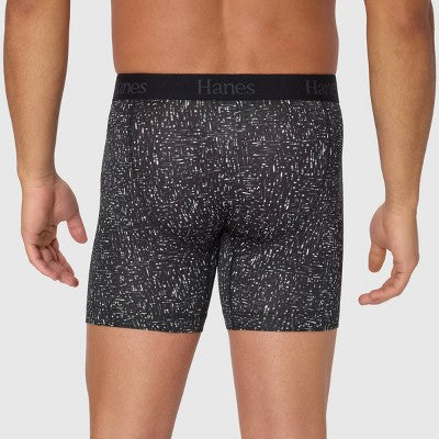 Hanes Originals Premium Super Stretch Boxer Briefs 3pk - Aqua Blue/Black S: Tagless, Moisture Wicking, Quick Drying