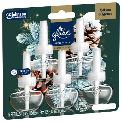 Glade PlugIns Scented Oil Air Freshener Refills - Balsam & Spruce - 3.35oz/5ct