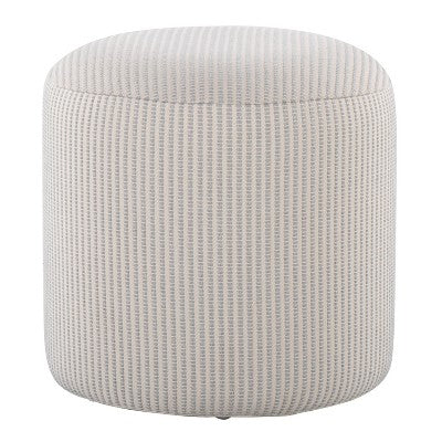 Round Pouf Knitted Gray - LumiSource: Cotton Upholstered, No Assembly, 250lb Capacity
