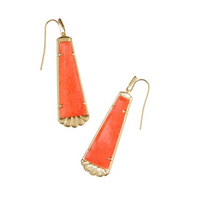 Kendra Scott Serena Drop Earrings - Coral Orange