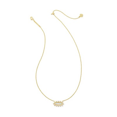 Kendra Scott Eva Framed Pendant Necklace - Gold/White Imitation Opal