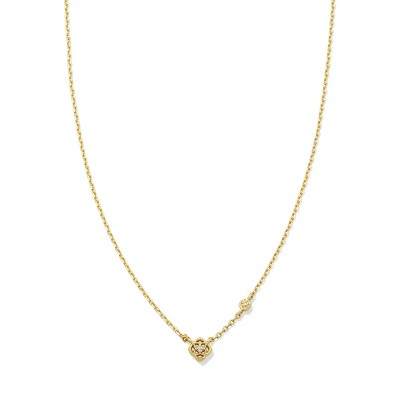 Kendra Scott Tiny Iris Cubic Zirconia Pendant Necklace - Gold/White