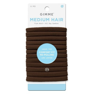 Gimme Beauty Medium Hair Band - Brown - 12pk