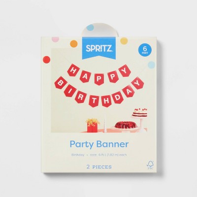 Red "Happy Birthday" Banner - Spritz