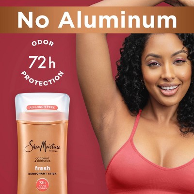 SheaMoisture Solid Deodorant Stick - Fresh Coconut & Hibiscus - Aluminum-Free 2.6oz