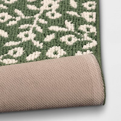 2'x3' Botanical Washable Accent Rug Fern Green - Threshold