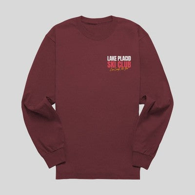 Men's Ski Club Long Sleeve T-Shirt - Burgundy XL