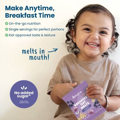 Amara Organic Breakfast Oat Melts Blueberry Baby Snack - 7g