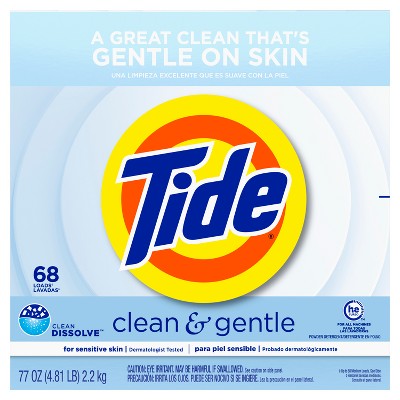 Tide Unscented Clean & Gentle HE Deep Cleaning Concentrated Laundry Detergent Powder 68 Loads - 77oz