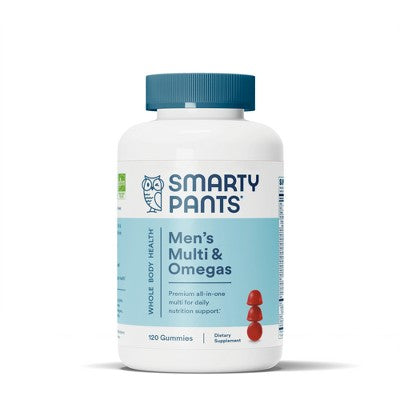 SmartyPants Men's Multi & Omega 3 Fish Oil Gummy Vitamins with D3, C & B12 - 120 ct
