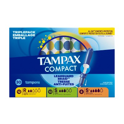 Tampax Compact Periods Tampon - Regular/Super/Super Plus - 30ct