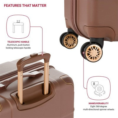 SWISSGEAR Cascade II Hardside Large Checked Spinner Suitcase - Maple: Tear-Resistant, 8 Wheels