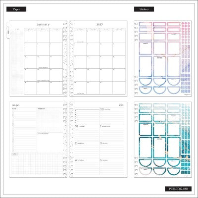 The Happy Planner 2025 Weekly/Monthly Planner 9.75"x8.75" Classic Ethereal Elements: Adult Twin-Wire Calendar, 7x9.25"