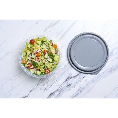 GoodCook EveryWare Round Bowls Food Storage Containers - 5 Cups - 6pcs/3ct - Gray