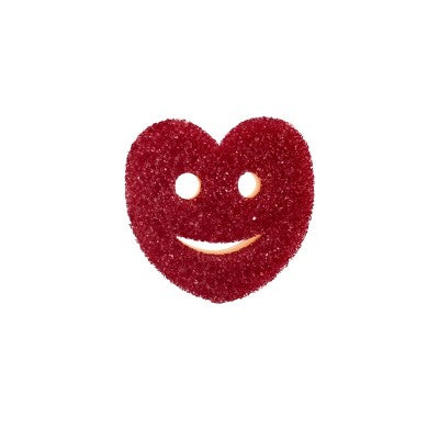Scrub Daddy Scrub Mommy Red Velvet Heart Dual-Sided Scrubber + Sponge: Foam Material, Cleaning Tools, 6" Height