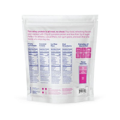 Oath Nutrition Variety Pack Clear Whey 12pk - Frosty Lemonade Icy Blue Kiwi Strawberry Coco Colada
