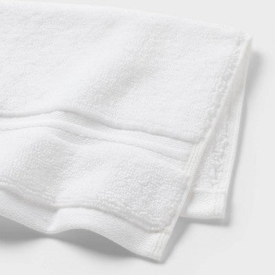 4pk Spa Plush Washcloth Set White - Threshold