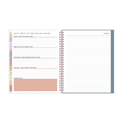 WAAV Planner 2025 Weekly/Monthly Planner 9.25"x7.87" Wirebound Frosted Transition: Adult Calendar, Tabs, Multicolored
