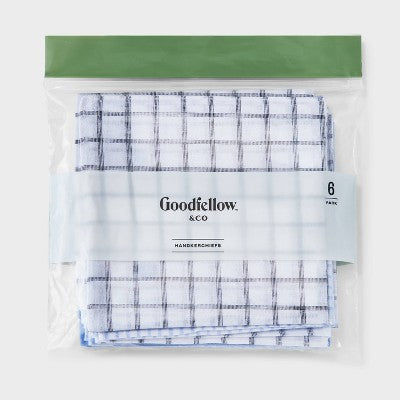 Men's Solid Hankies and Handkerchieves - Goodfellow & Co White/Blue